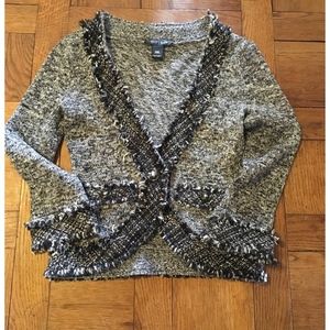 Cute gray and black cardigan!